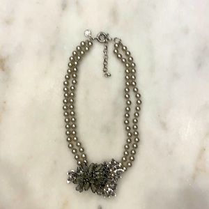 J. Crew Silver Bead Statement Necklace